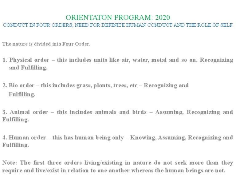 Four Orders of Nature Explained | PDF