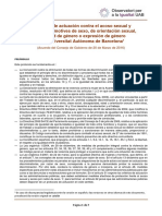 2016, Protocolo de Actuación Contra El Acoso Sexual