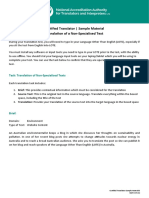 Certified Translator - Sample Material Translation of A Non-Specialised Text