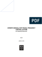 Owner'S Manual For Travel Frequency Control System: SX70620500P65EJD0F