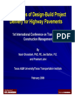 Case Studies of Design-Build Project Delivery For Highway Pavements