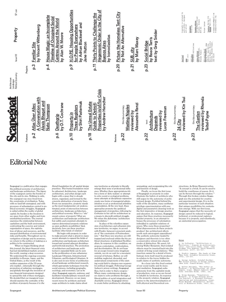 Scapegoat Issue 00 Property | PDF | Design | Capitalism