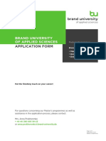 Brand University of Applied Sciences: Application Form