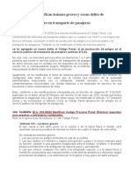 Ley de Produccion de Peligro en El Servicio Publico de Pasajeros