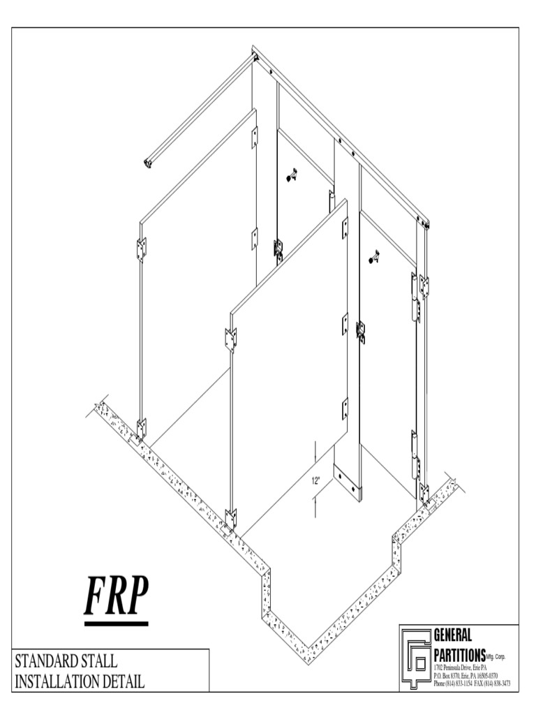 Standard Stall Installation Detail: General Partitions | PDF | Door | Screw
