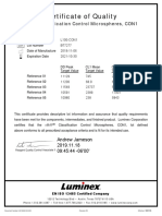 Certificate of Quality: Xmap Classification Control Microspheres, CON1