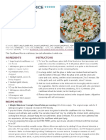 Cauliflower Rice: Ingredients Instructions