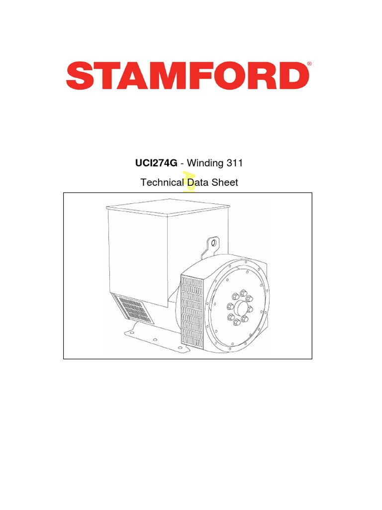 Stamford Newage Alternator UCI274G | PDF | Electric Generator | Rectifier