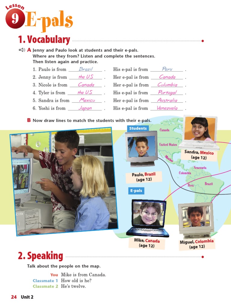 E-Pals: 1. Vocabulary | PDF | Human Communication | Communication