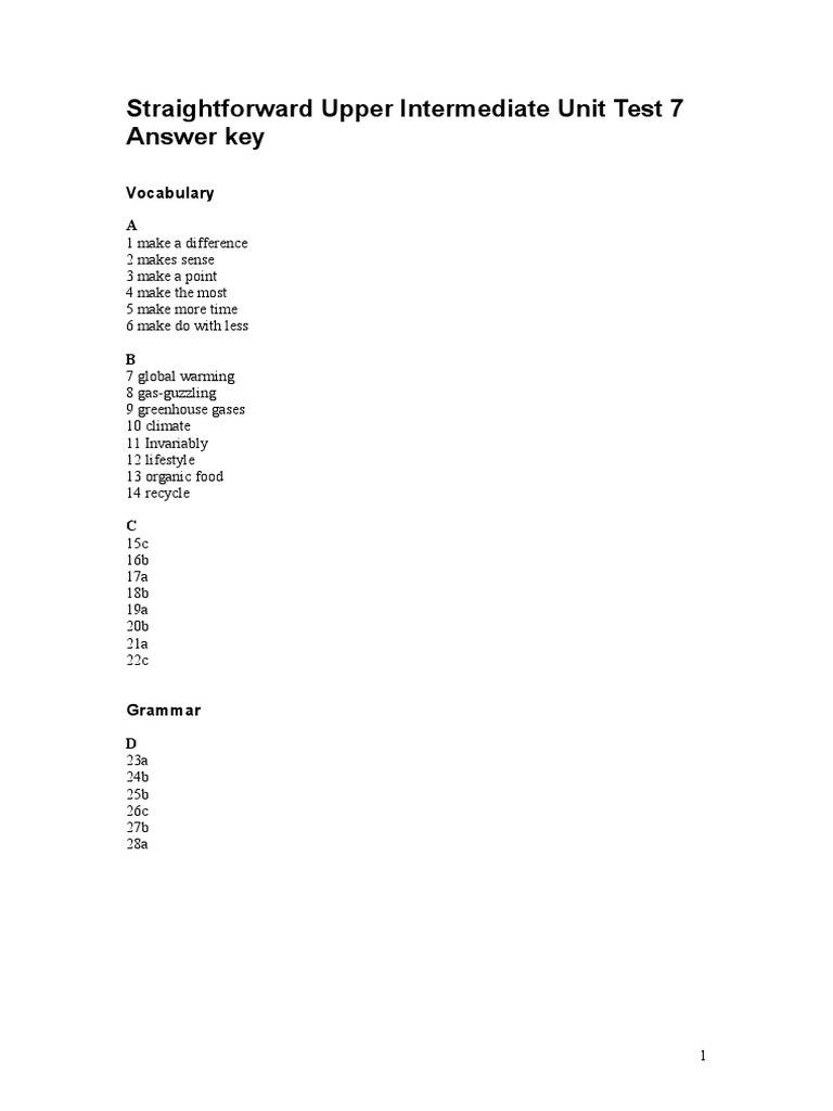 Unit 7 Test Key PDF | PDF