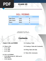 SQL / RDBMS: Class Xi