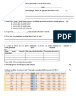 Test de Evaluare Microsoft Access Clasa XII