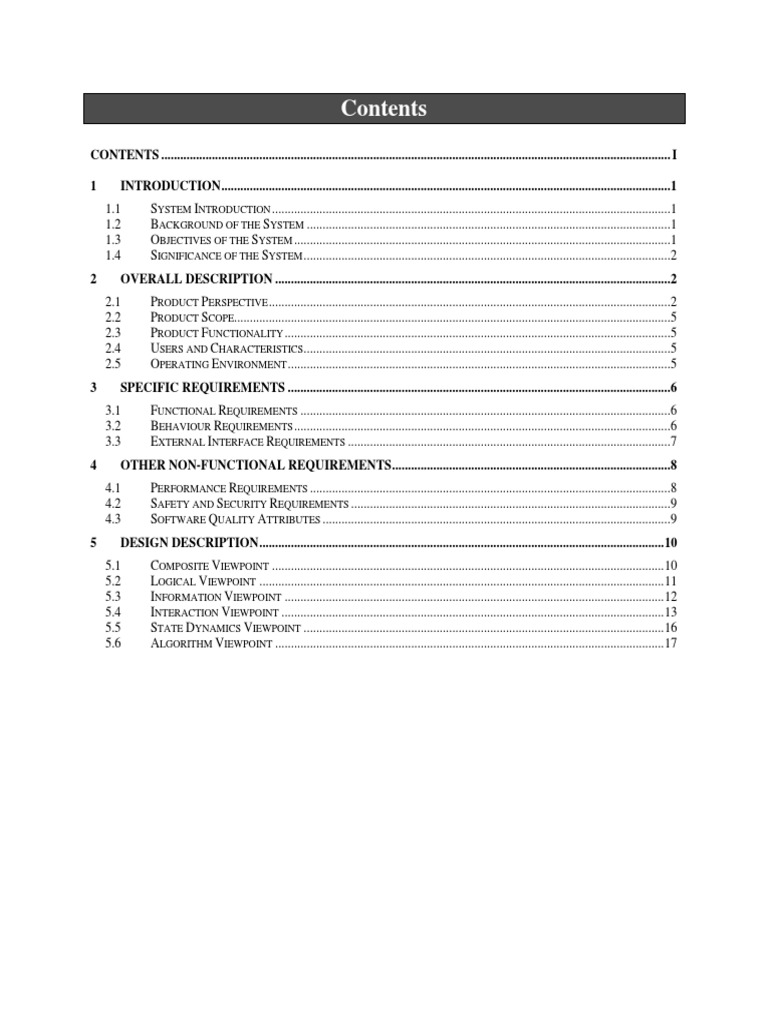 Software Requirement and Design Specification (SRDS) | Download Free ...