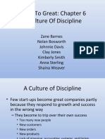 Good To Great: Chapter 6 A Culture of Discipline