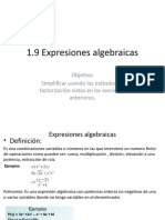 1.9 Expresiones Algebraicas