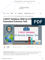 CSEET Syllabus 2020 by ICSI - CS Executive Entrance Test ICSI - AUBSP
