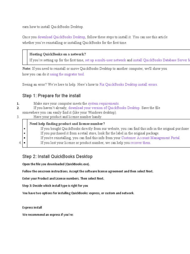 How To Install QuickBooks Desktop | PDF | Quick Books | Download