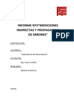 Informe 3 Lab Fisica I Umss (Mediciones Indirectas y Propagacion de Errores)