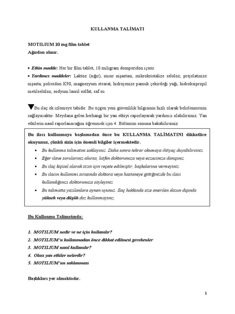 motilium domperidon 1 mg