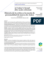 Story of Aaker 'S Brand Personality Scale Criticism Historia de La Crítica A La Escala de Personalidad de Marca de Aaker