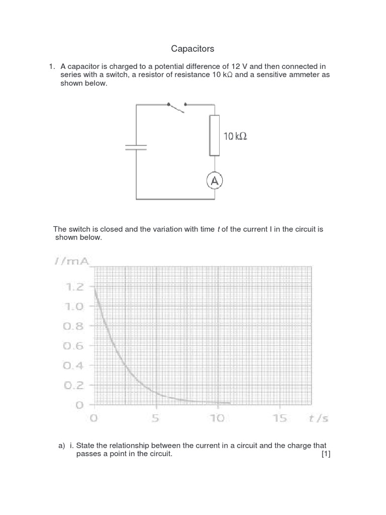 Capacitor Worksheet PDF