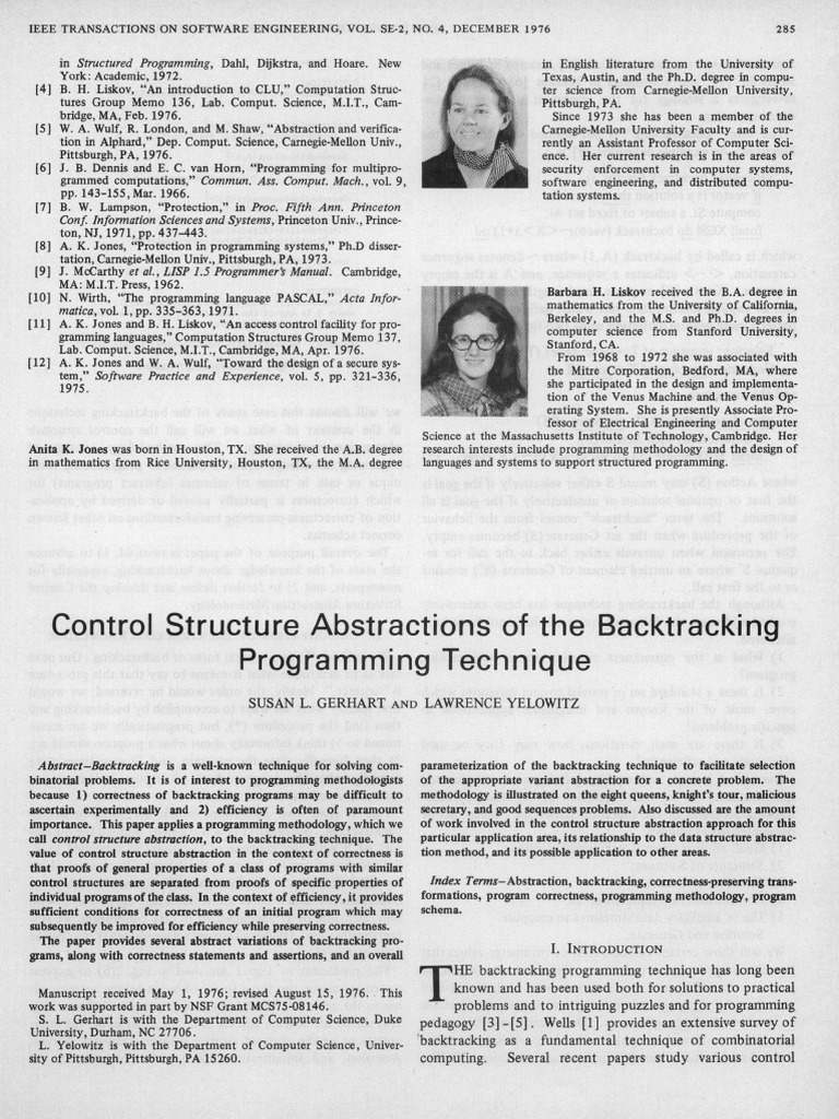 Control Structure Abstractions of The Backtracking Programming ...