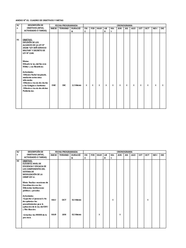Objetivos y Metas del Servicio Militar | PDF | Business