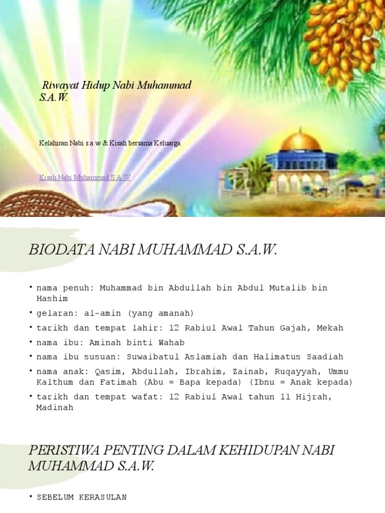 Riwayat Rasulullah S A W P6 Pdf