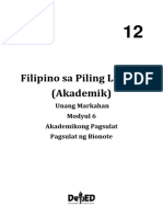 LINGGO 6 - Modyul 6 - UNANG MARKAHAN - MODYUL SA PILING LARANG PDF