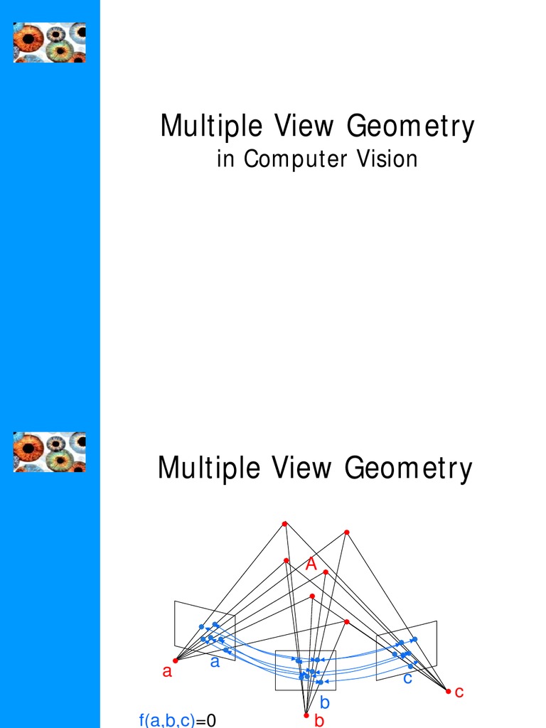 Multiple View Geometry in Computer Vision PDF