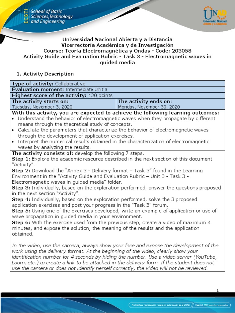 Evaluation Rubric for Task 3: EM Waves | PDF | Transmission Line | Physics