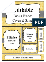 Editable: Labels, Binder Covers & Spines