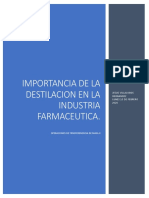 Importancia de La Destilación en La Industria Farmacéutica PDF