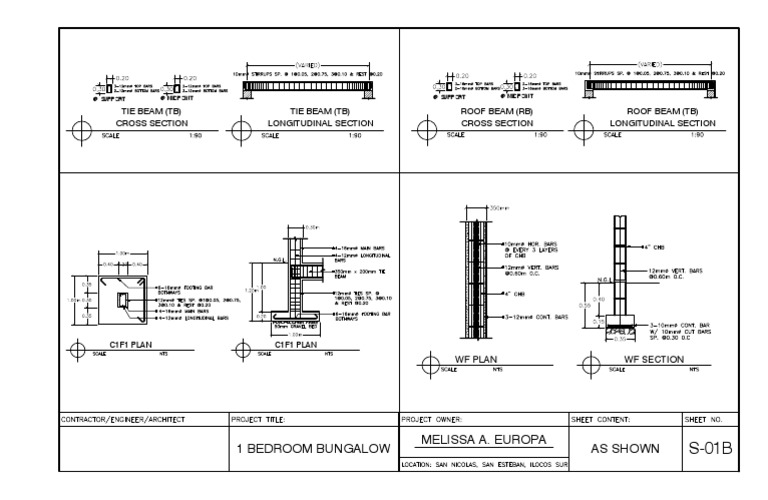 Cross Section Roof Beam (RB) Longitudinal Section Roof Beam (TB) Cross ...