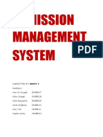  - Admission management system