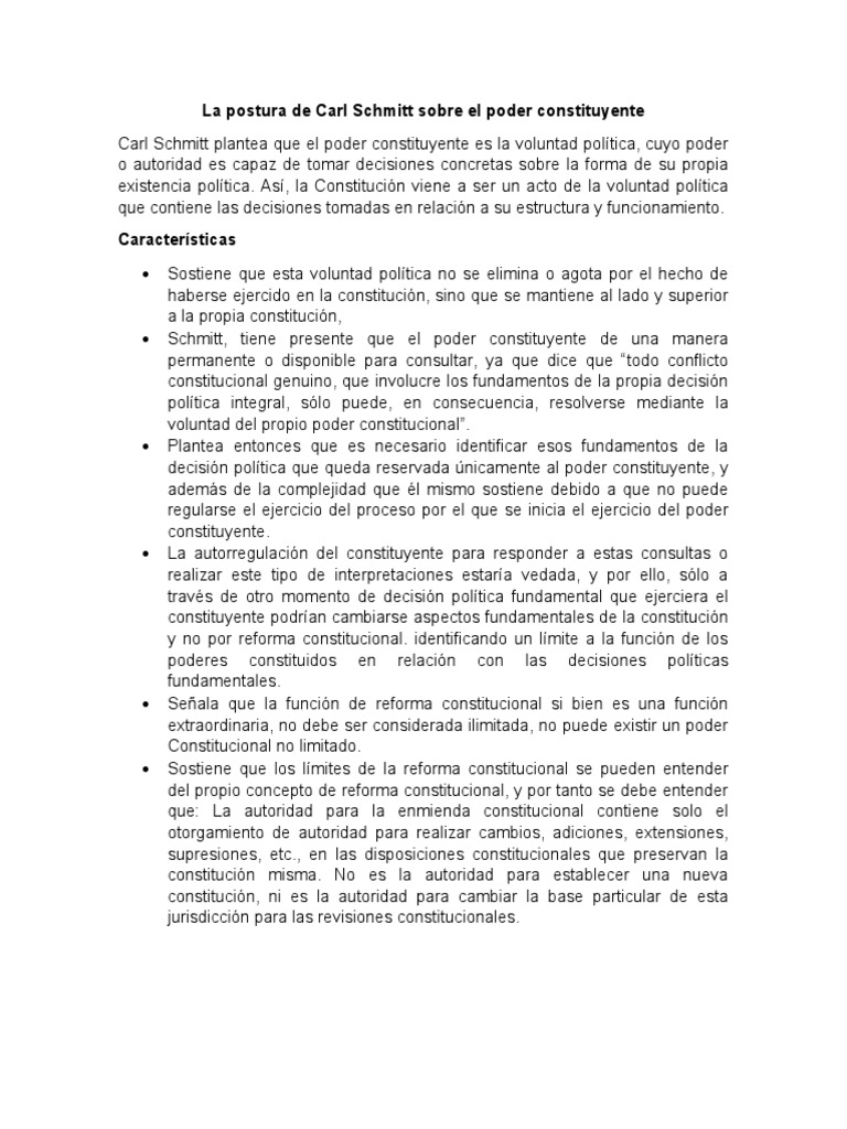 Poder Constituyente según Schmitt, Hauriou y Kelsen | PDF ...
