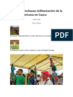 Indígenas Rechazan Militarización de La Vía Panamericana en Cauca