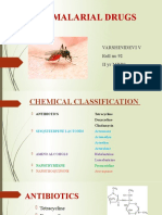 Antimalarial Drugs: Varshinidevi V Roll No 92 Ii Yr Mbbs