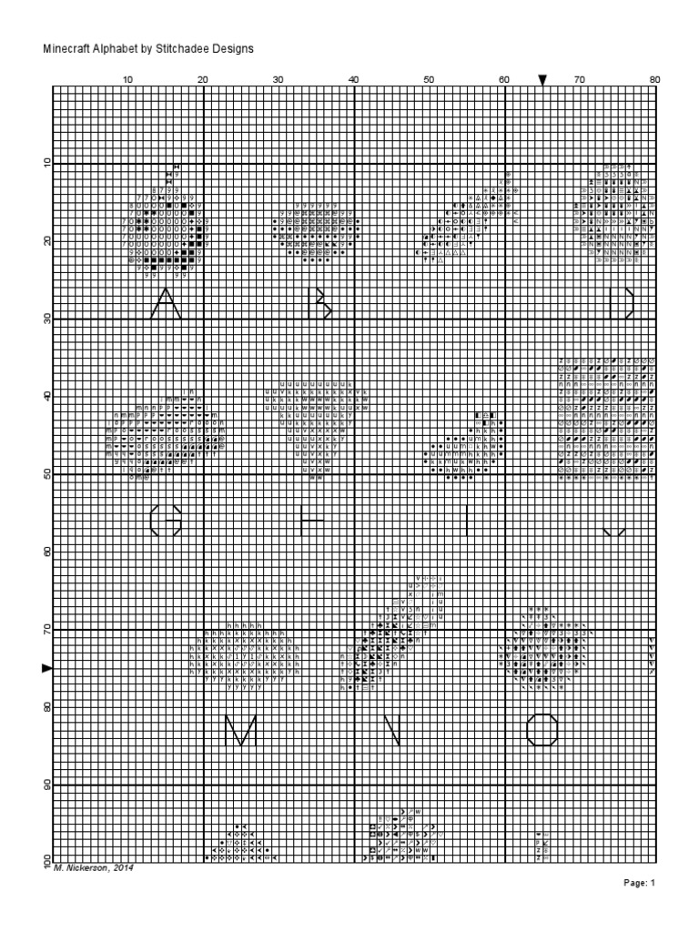 Minecraft Alphabet 2 Symbols Color Nature