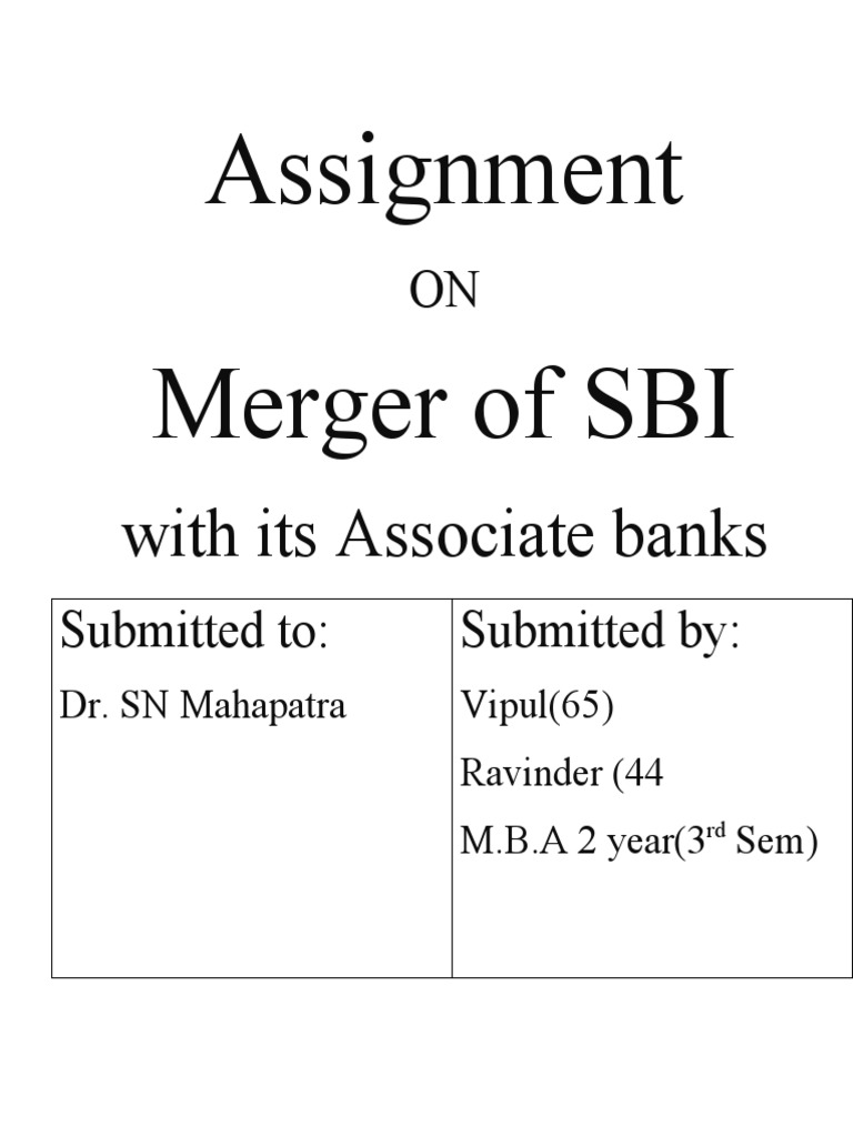 SBI Merger with Associate Banks Overview | PDF | Mergers And ...