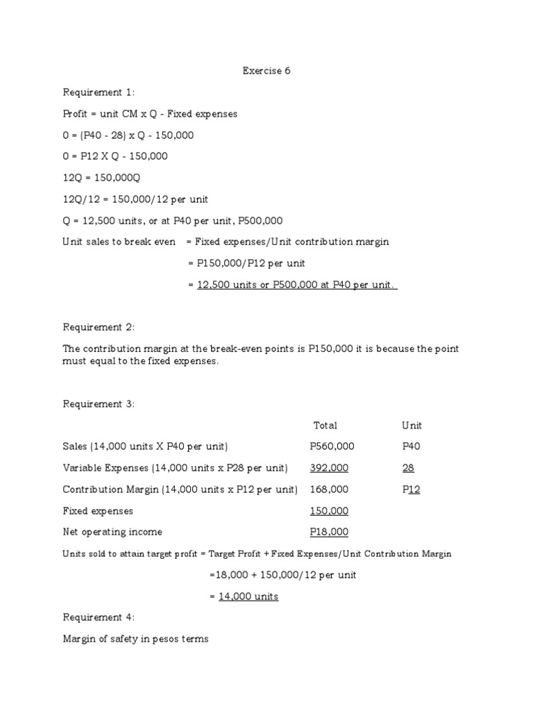 Break-Even Analysis and Profit Calculation | PDF