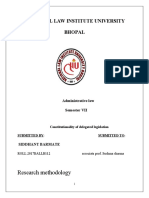 National Law Institute University Bhopal: Research Methodology