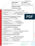 English Language Worksheet Adjectives