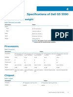 Specifications of Dell G5 5590: Dimensions and Weight