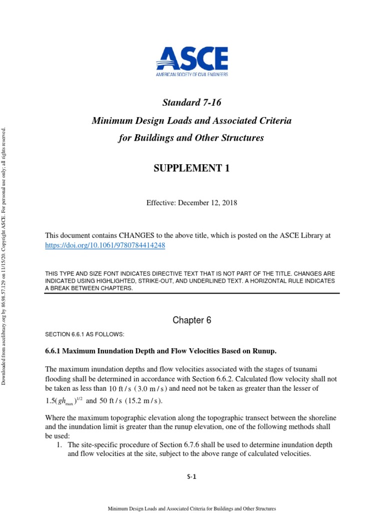 ASCE 7-16 Supplement 1 | PDF | Storm Surge | Flood