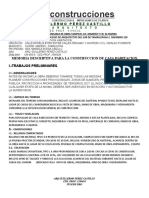 Memoria Descriptiva para La Construccion de Casa Habitacion Nuevo