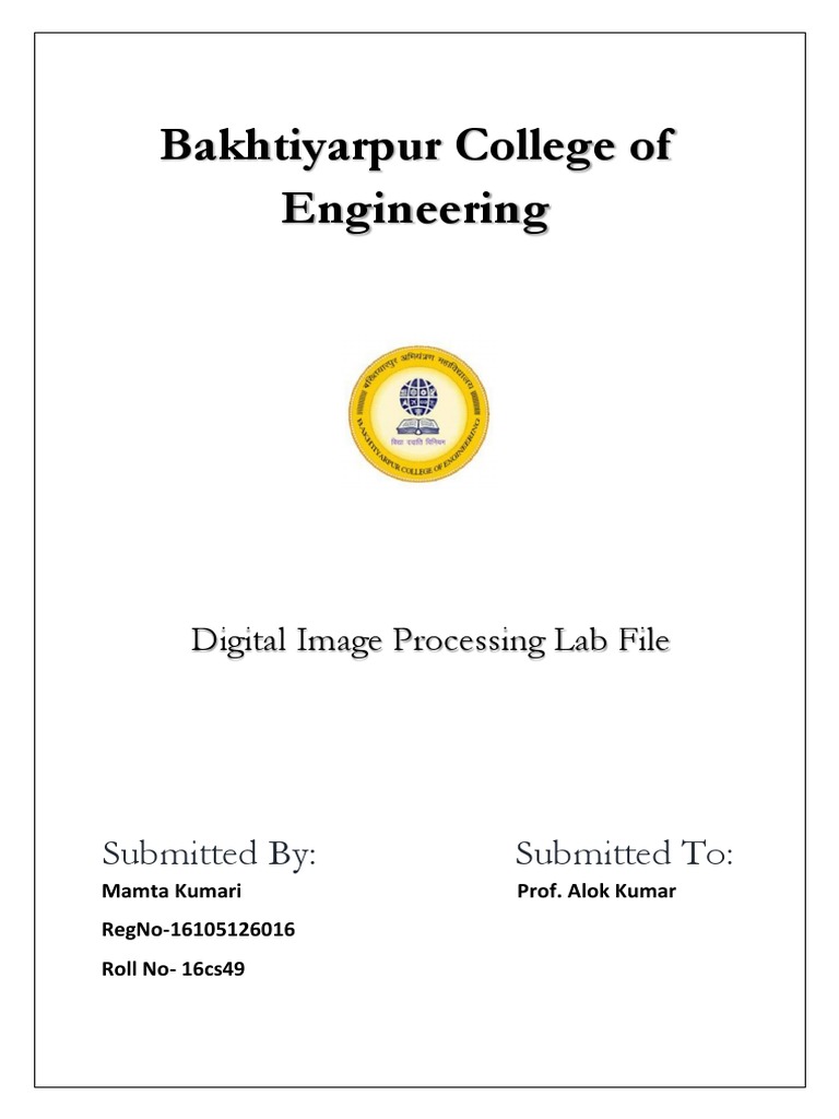 DIP - Lab 16105126016 Mamta Kumari | PDF | Norm (Mathematics ...