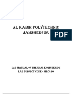Al Kabir Polytechnic Jamshedpur: Lab Manual of Thermal Engineering Lab Subject Code - Mec410