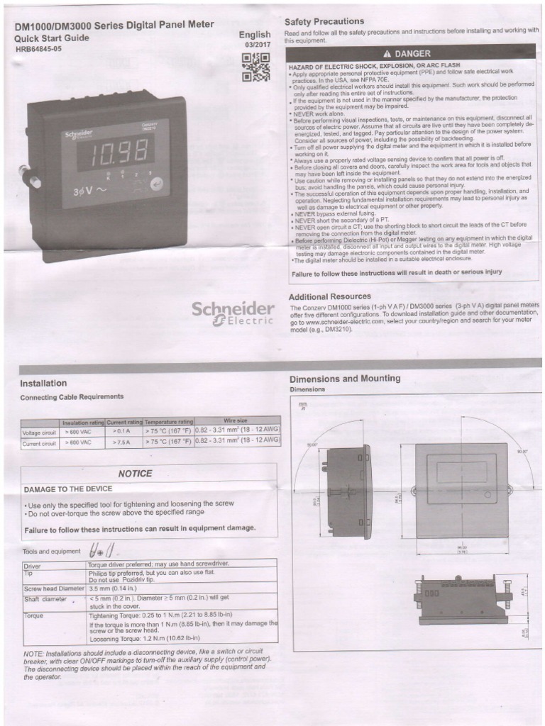 DM1000/DM3000 Panel Meter Guide | PDF | Safety | Fuse (Electrical)
