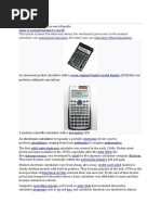 This Article Is About The Electronic Device. For Mechanical Precursors To The Modern Calculator, See - For Other Uses, See